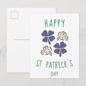Klaver Happy St. Patrick`s Day Briefkaart (Voorkant / Achterkant)
