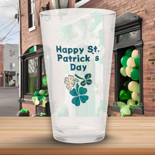 Klaver Iers Gelukkig St. Patrick`s Day Glas