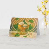 Klaver Ierse Whiskyglas "Sláinte!" Kaart (Gele Bloem)