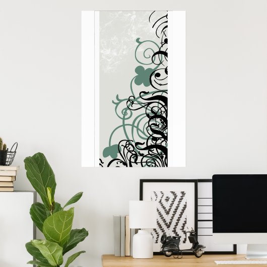 klaver in vector poster (Thuiskantoor)