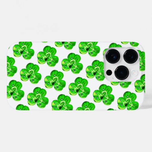 Klaver iPhone Case met regendruppels - Kies kleur (Achterkant (horizontaal))