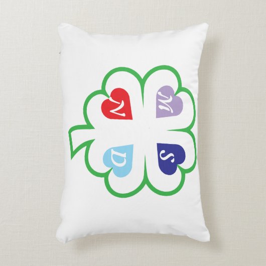 Klaver met hartjes accent kussen (Voorkant(Verticaal))