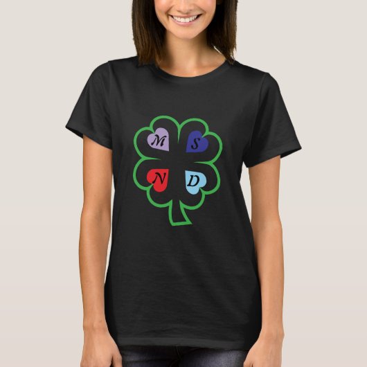 Klaver met hartjes T-shirt (Voorkant)