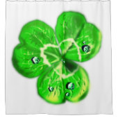 Klaver met regendruppels douchegordijn - uw kleur (Voorkant)