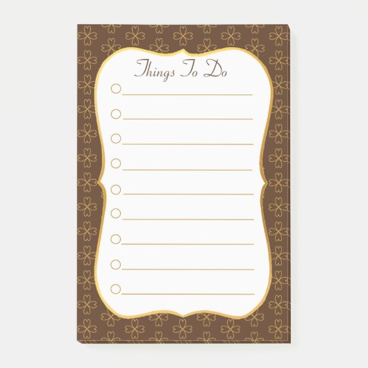 Klaver op Bruin & Wit  & Dingen om te Doen Post-it® Notes (Voorkant)