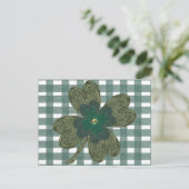 Klaver op Gingham Briefkaart (Staand voorkant)