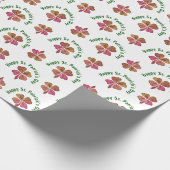 Klaver Pink St. Patrick`s Day Cadeaupapier (Hoek)