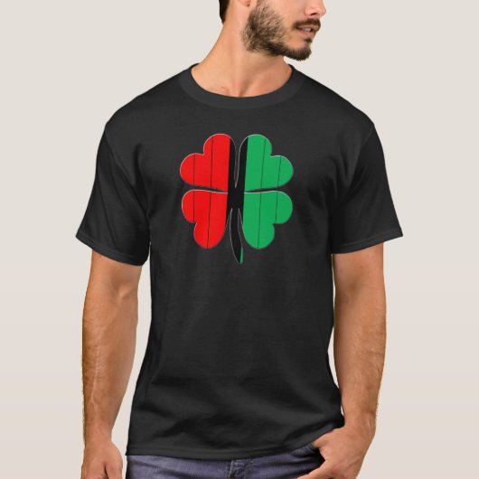 Klaver Rood Zwart Groen Kwanzaa T-shirt (Voorkant)