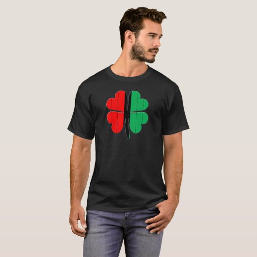 Klaver Rood Zwart Groen Kwanzaa T-shirt (Voorkant volledig)