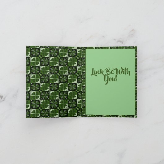 Klaver Schaakbord Patroon Kaart (Binnen)