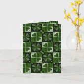 Klaver Schaakbord Patroon Kaart (Gele Bloem)