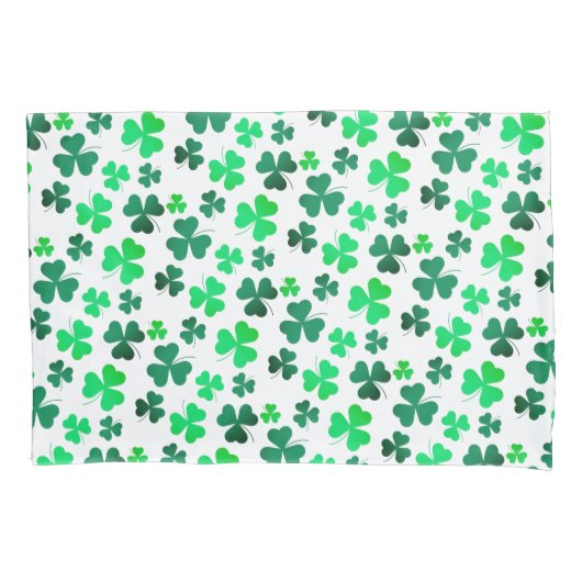 Klaver Shamrock Boho Pastel Foliage Modern Elegant Kussensloop (Voorkant)
