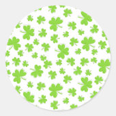 klaver shamrock patroon ronde sticker (Voorkant)