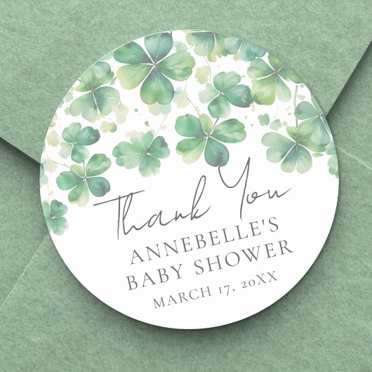 Klaver St. Patrick's Day Baby Shower Ronde Sticker