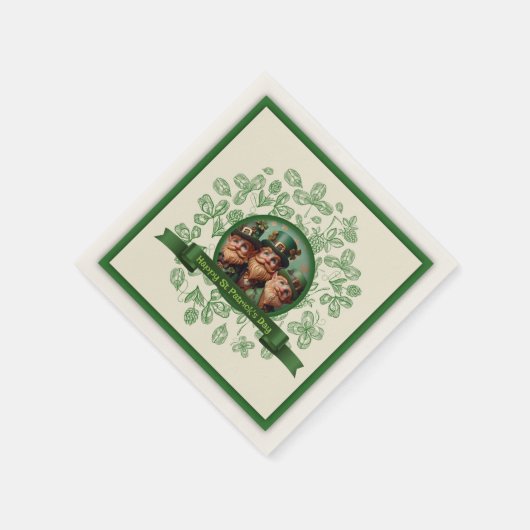  Klaver St Patrick's Day Leprechauns PPN Servet (Hoek)