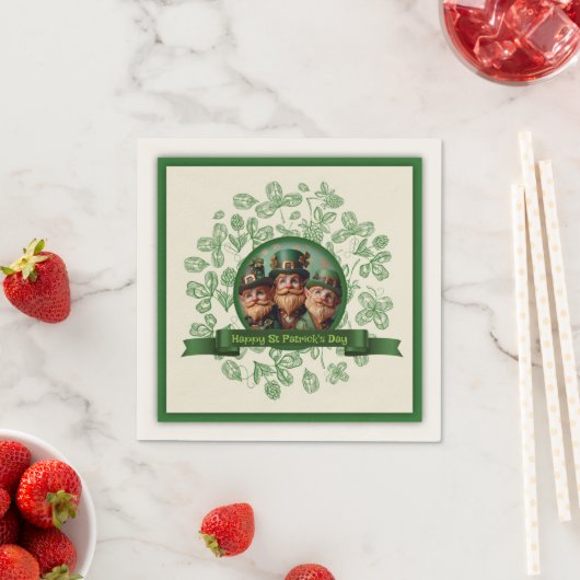  Klaver St Patrick's Day Leprechauns PPN Servet (Insitu)