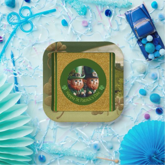Klaver St Patrick's Day Leprechauns PPP Papieren Bordje (Feest)