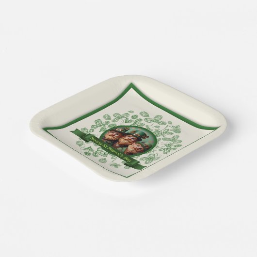 Klaver St Patrick's Day Leprechauns PPP Papieren Bordje (Gebogen)
