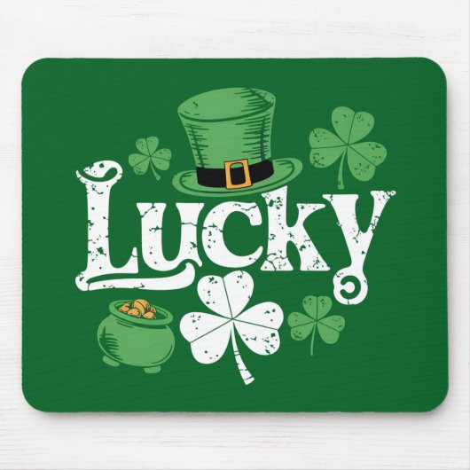 Klaver St. Patrick's Day Shamrock Vintage Muismat (Voorkant)