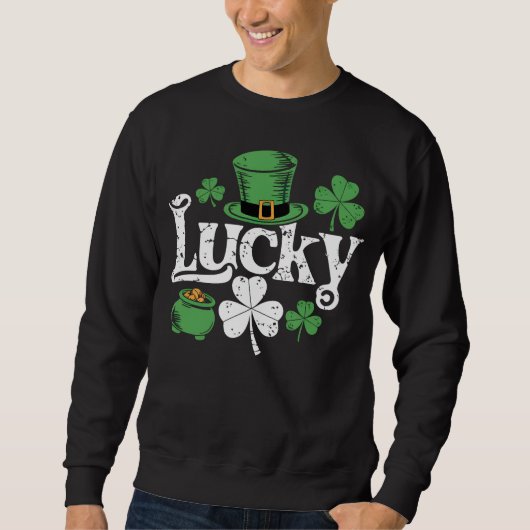 Klaver St. Patrick's Day Shamrock Vintage Trui (Voorkant)