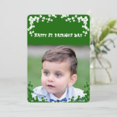 klaver St Patrick's Day Son/Grandson Foto Feestdagenkaart (Staand voorkant)