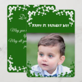 klaver St Patrick's Day Son/Grandson Foto Feestdagenkaart (Voorkant / Achterkant)