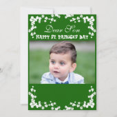 klaver St Patrick's Day Son/Grandson Foto Feestdagenkaart (Voorkant)