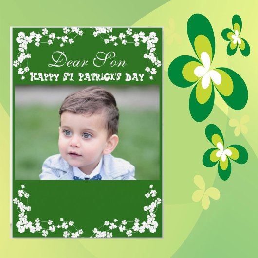 klaver St Patrick's Day Son/Grandson Foto Feestdagenkaart