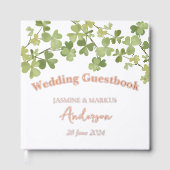 Klaver verlaat boeket bruiloft gastenboek (Voorkant)