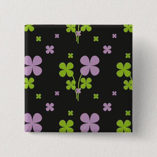 Klaver Vierkante Button 5,1 Cm (Voorkant)