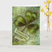 Klaver voor Ierland Kaart (Gele Bloem)