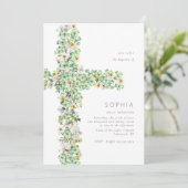 Klaver wilde bloem kruisen de doop doopsel kaart (Staand voorkant)