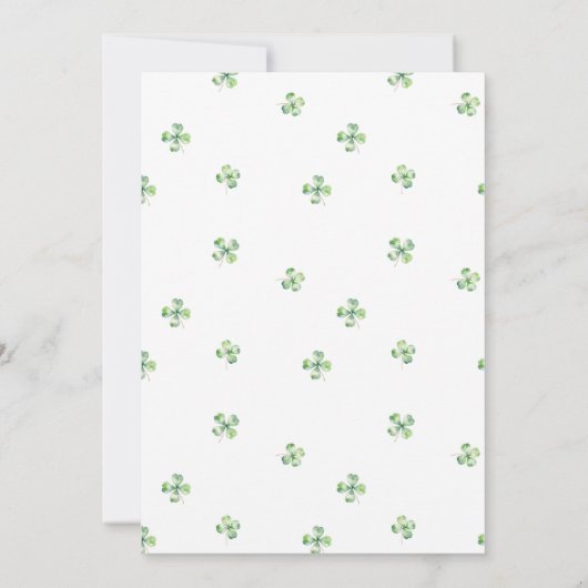 Klaver wilde bloem kruisen de doop doopsel kaart (Achterkant)