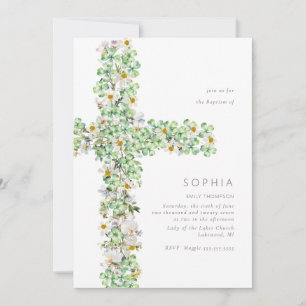 Klaver wilde bloem kruisen de doop doopsel kaart