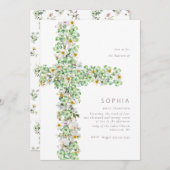 Klaver wilde bloem kruisen de doop doopsel kaart (Voorkant / Achterkant)