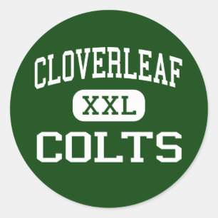 Klaverblad - Colts - Middelbare school - Medina Oh Ronde Sticker