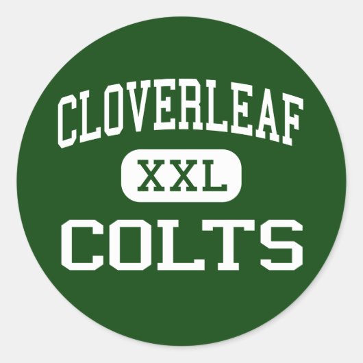 Klaverblad - Colts - Middelbare school - Medina Oh Ronde Sticker (Voorkant)