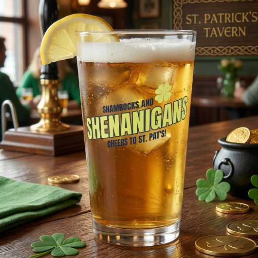 Klaverblad en kattenkwaad St. Patrick's Day Pint Glas