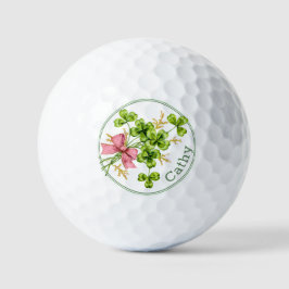 Klaverblad geluksbrenger vintage gepersonaliseerd  golfballen