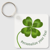 Klaverblad geluksbrenger vintage gepersonaliseerd  sleutelhanger (Voorkant)