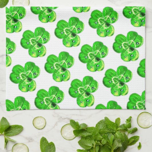 Klaverblad keukenhanddoek (Gevouwen)