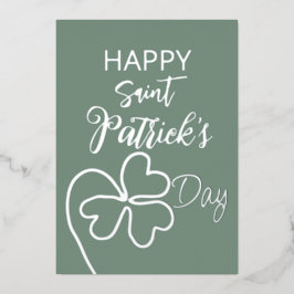 Klaverblad minimaal/Saint Patrick's Day Folie Feestdagenkaart