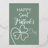 Klaverblad minimaal/Saint Patrick's Day Folie Feestdagenkaart (Voorkant)