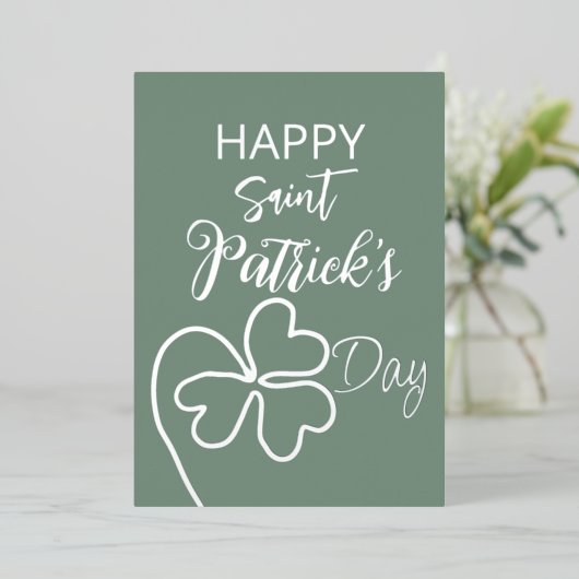 Klaverblad minimaal/Saint Patrick's Day Folie Feestdagenkaart (Staand Voorkant)
