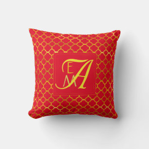Klaverblad MONOGRAM ROOD Goud Jonggehuwden Trouwen Kussen