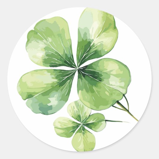Klaverblad Ronde Sticker (Voorkant)