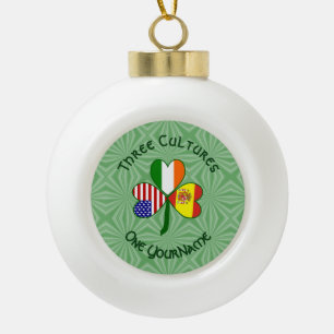 Klaverblad Spanje Ierland VS Vlaggen Keramische Bal Ornament