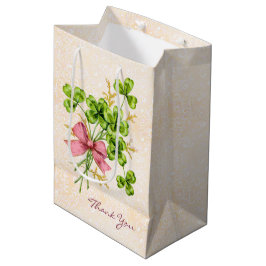 Klaverblad Vintage Roze Geluksbaby Shower Medium Cadeauzakje