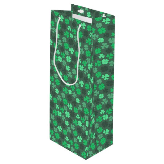 KLAVERBLADEREN ST PATRICKS PATRONE WIJN CADEAUTAS (Voorkant Gekanteld)