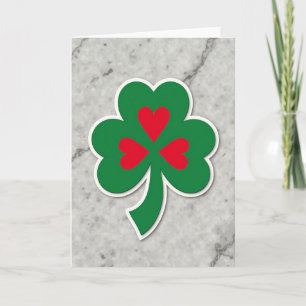 Klaverbladkaart Lucky Hearts Kaart